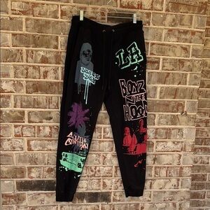 Freeze Boyz‎ in the Hood Black Graphic Sweatpant Joggers
